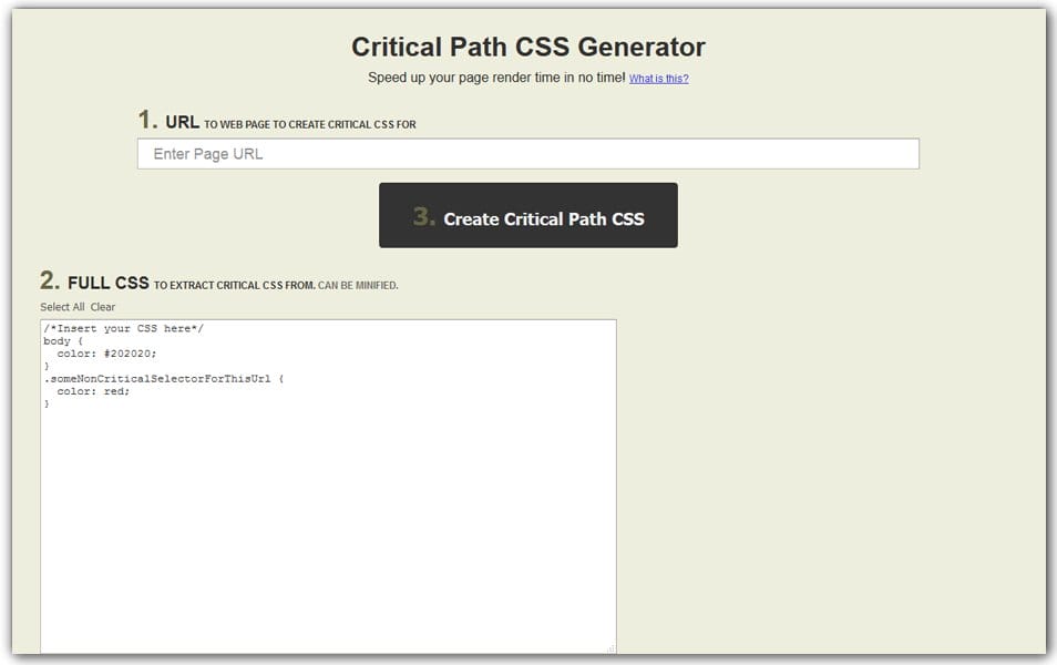 The Ultimate Collection of CSS Generators 410 Critical Path CSS Generator