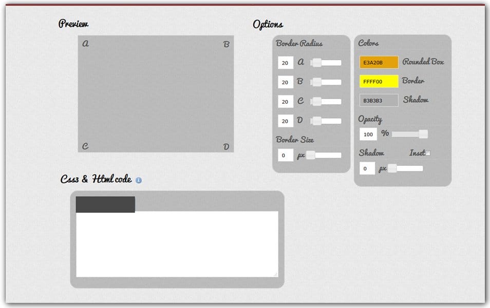 The Ultimate Collection of CSS Generators 321 CssRound | Rounded Corner CSS3 Generator