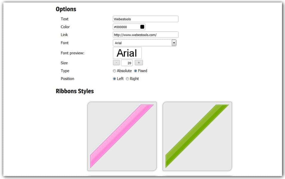 The Ultimate Collection of CSS Generators 315 Diagonal Ribbon Generator