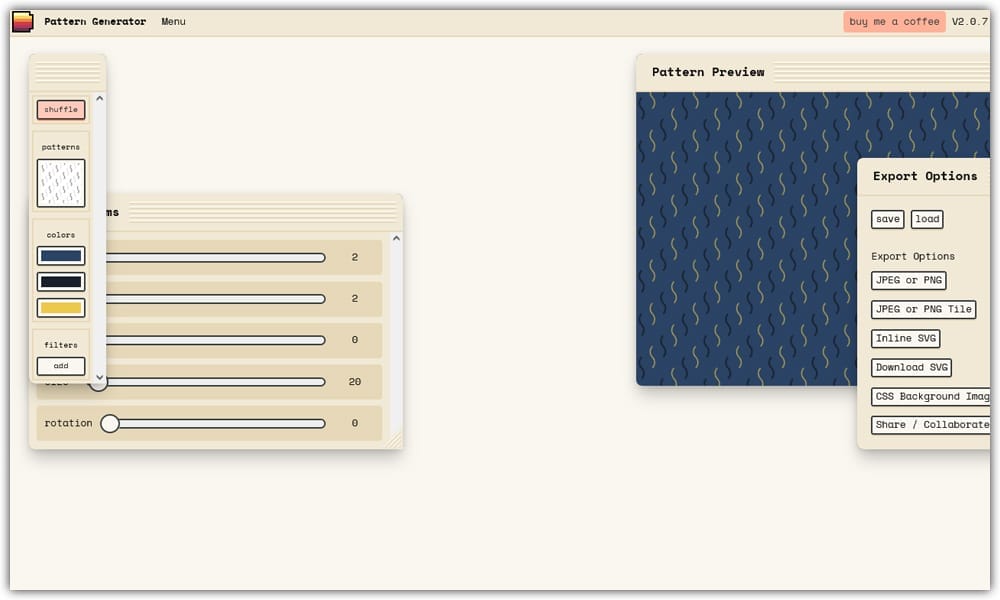 The Ultimate Collection of CSS Generators 297 Doodad Pattern Generator