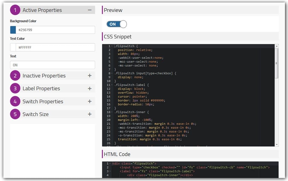 The Ultimate Collection of CSS Generators 329 Flip Switch Generator | Doodle Nerd