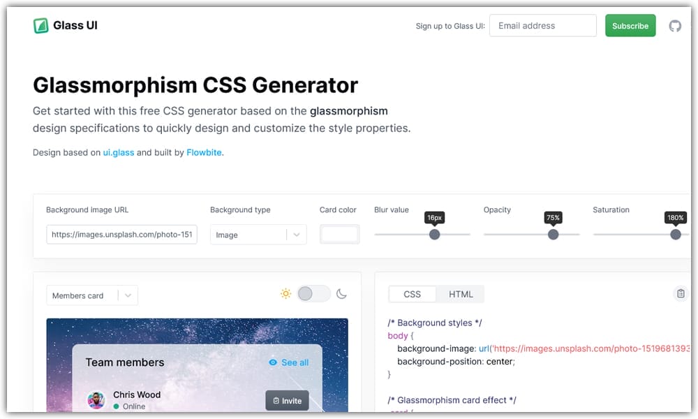 The Ultimate Collection of CSS Generators 389 Glass UI
