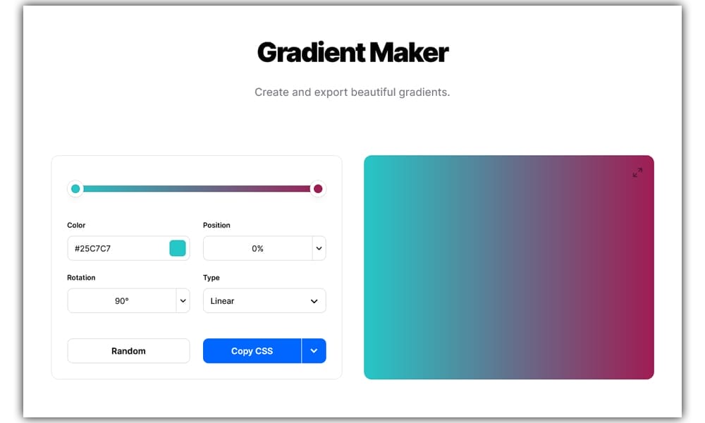 The Ultimate Collection of CSS Generators 72 Gradient Maker