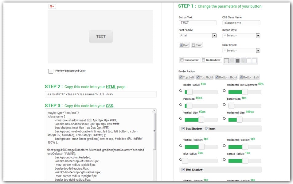 The Ultimate Collection of CSS Generators 93 Hyperlink Button Code Generator
