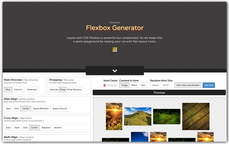 The Ultimate Collection of CSS Generators 158 Interactive Flexbox Generator