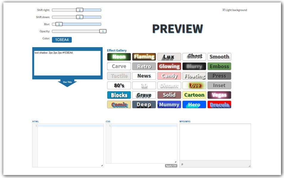 The Ultimate Collection of CSS Generators 195 Online Text Shadow CSS Generator