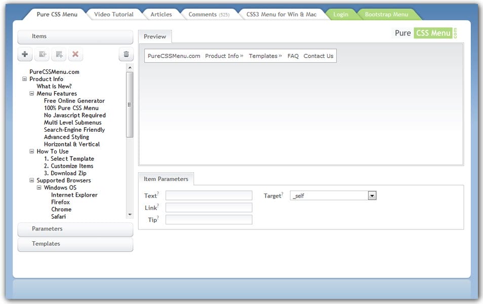 The Ultimate Collection of CSS Generators 301 Pure CSS Menu