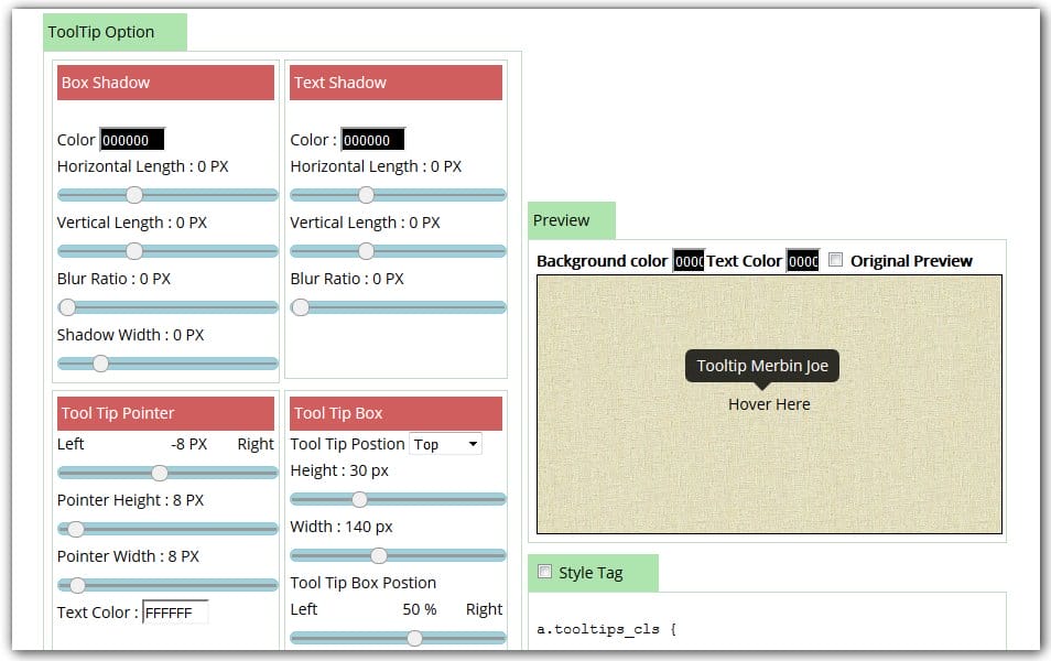 The Ultimate Collection of CSS Generators 353 Pure CSS Tooltip Generator Online