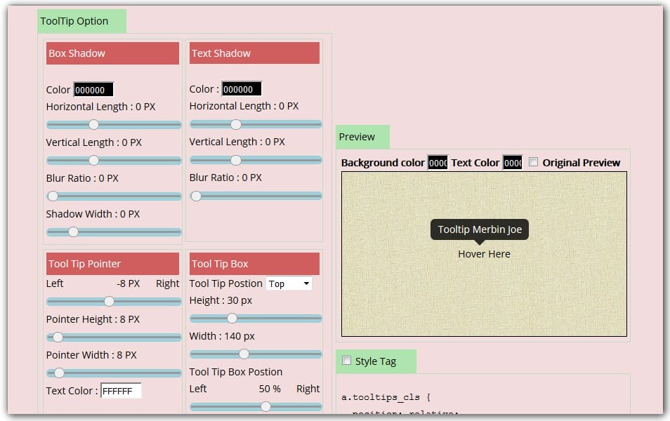 The Ultimate Collection of CSS Generators 349 Pure CSS Tooltip Generator