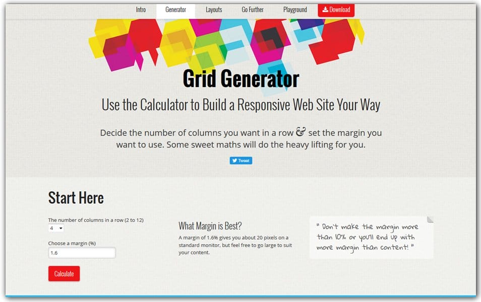 The Ultimate Collection of CSS Generators 134 Responsive Grid System calculator
