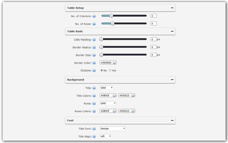 The Ultimate Collection of CSS Generators 178 Table CSS3 Generator
