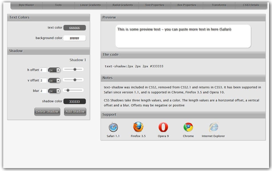 The Ultimate Collection of CSS Generators 185 Text Shadows | westciv