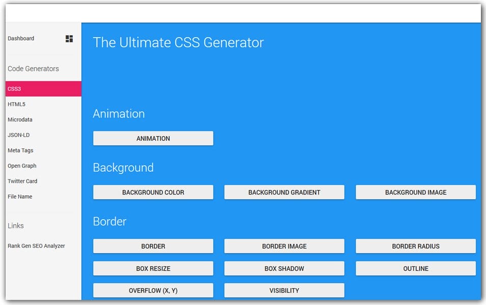 The Ultimate Collection of CSS Generators 15 The Ultimate CSS Generator | Webcode Tools