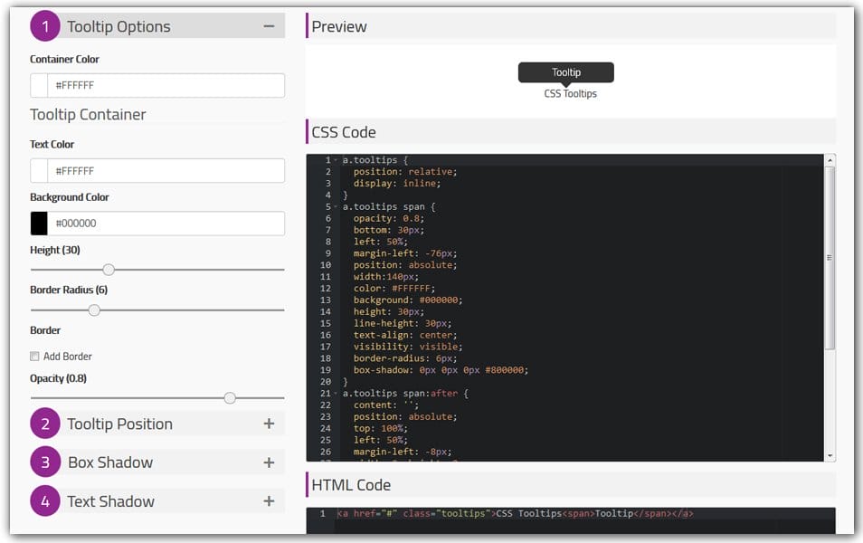 The Ultimate Collection of CSS Generators 350 Tooltip Generator | Doodle Nerd