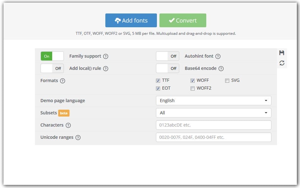 The Ultimate Collection of CSS Generators 205 Transfonter | Online @font-face Generator