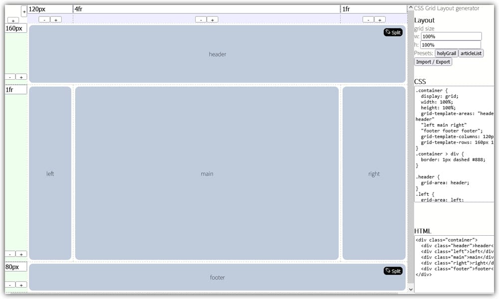 The Ultimate Collection of CSS Generators 154 Vue Grid Generator