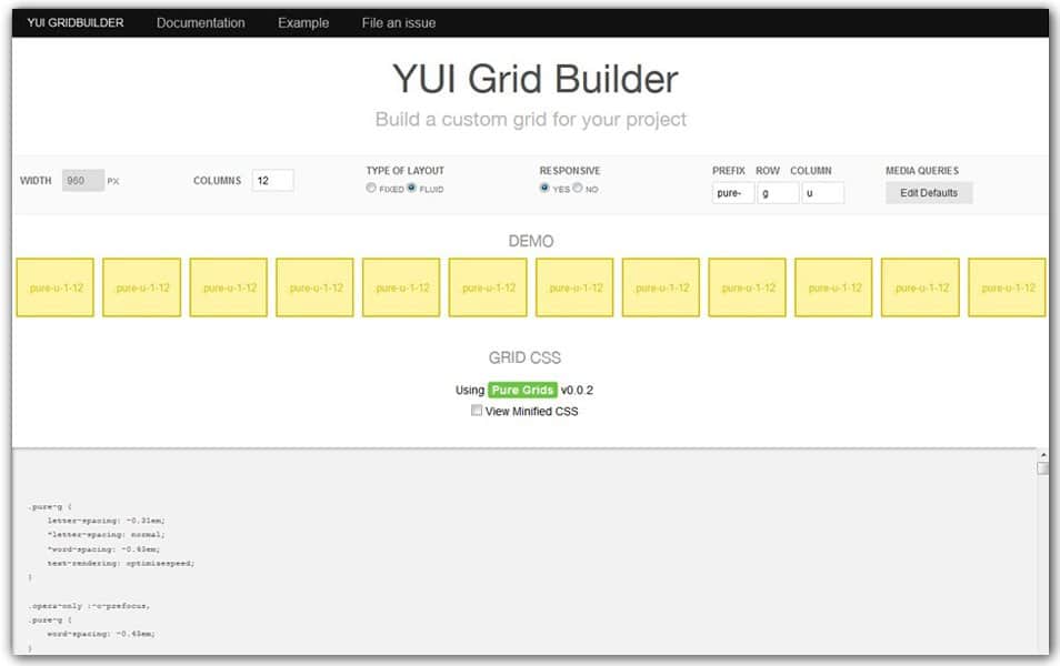 The Ultimate Collection of CSS Generators 143 YUI Grid Builder