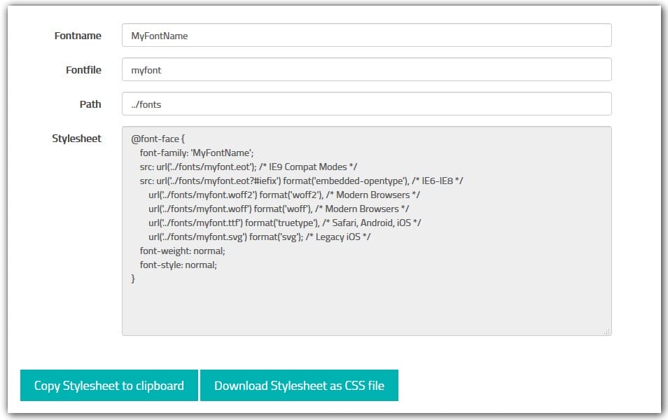 The Ultimate Collection of CSS Generators 206 @font-face Generator