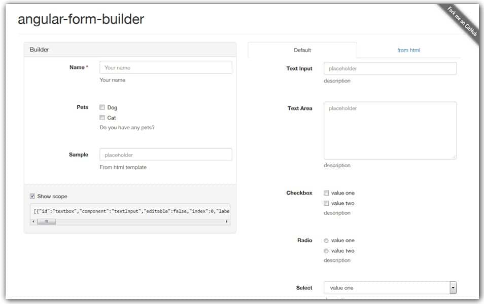 100+ Best Collection of Web Form Builders 62 AngularJS Form Builder