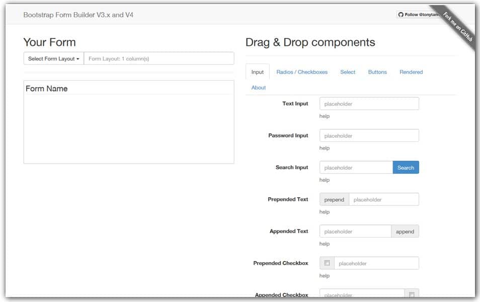 Bootstrap V3 Form Builder