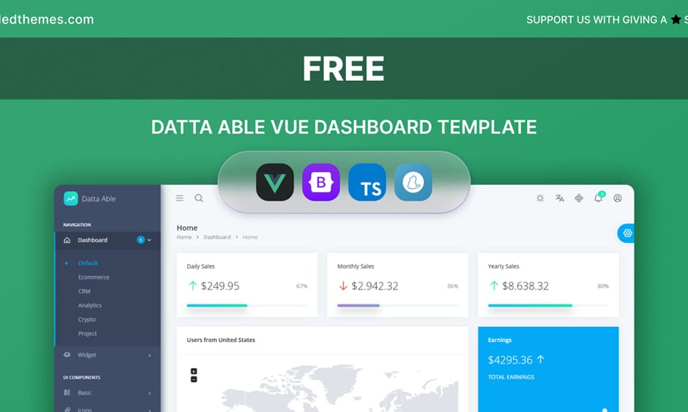 20+ Best Free VueJS Admin Templates 64 Datta Able Vue Admin Template