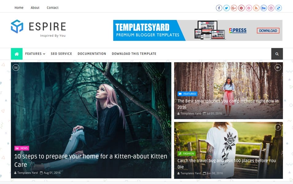 300+ Best Free Responsive Blogger Templates 2025 293 Espire Responsive Blogger Template