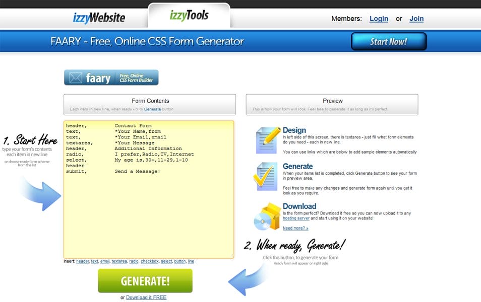 100+ Best Collection of Web Form Builders 69 FAARY | Online CSS Form Generator
