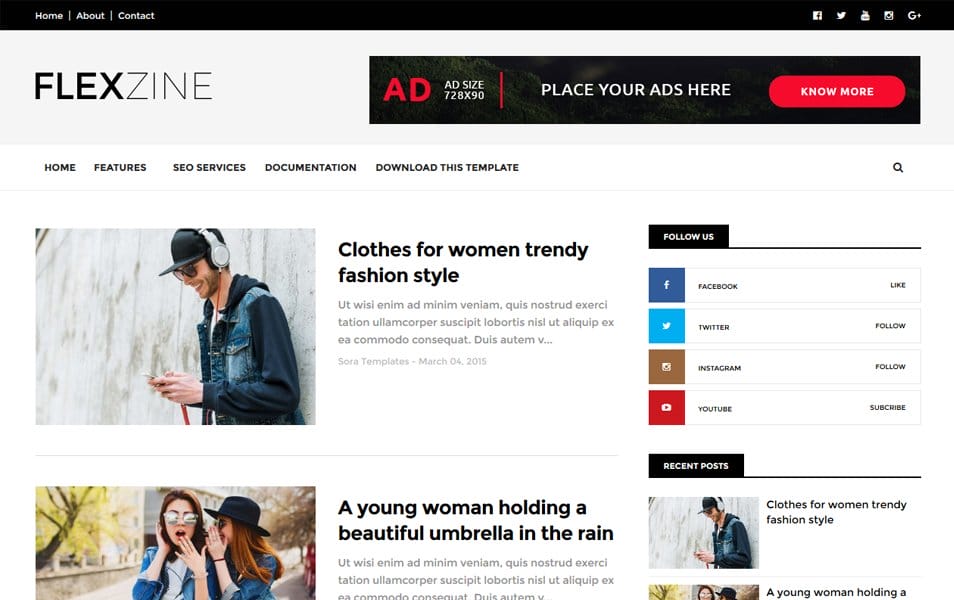 300+ Best Free Responsive Blogger Templates 2025 194 FlexZine Responsive Blogger Template