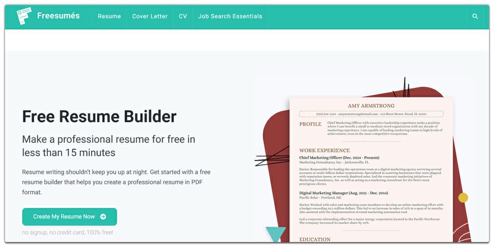 Best Online Resume Builders (Free & Premium) 25 Freesumes