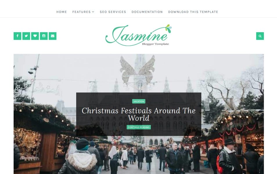 300+ Best Free Responsive Blogger Templates 2025 199 Jasmine Responsive Blogger Template