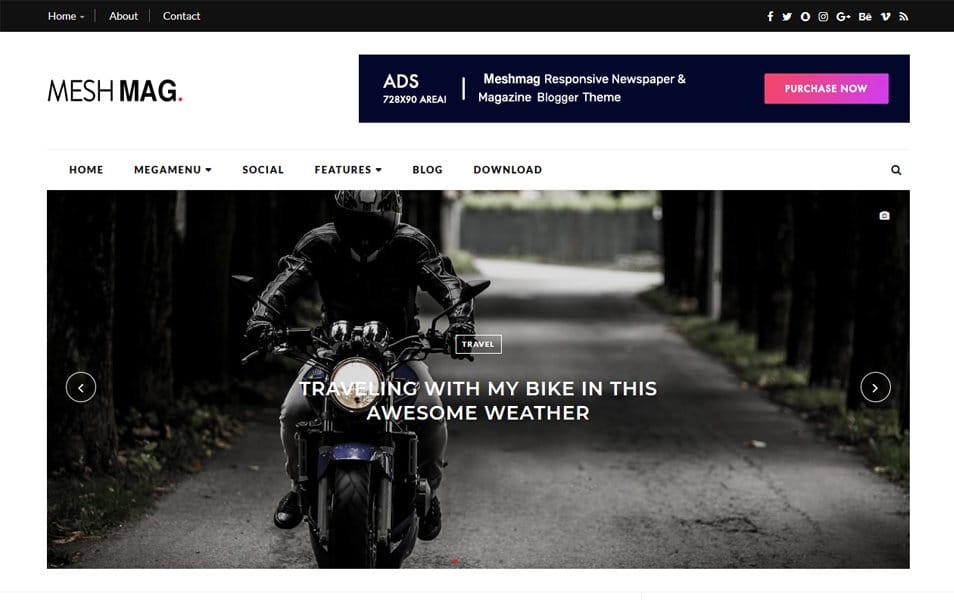 150+ Free Responsive Magazine Style Blogger Templates 2025 49 MeshMag Responsive Blogger Template