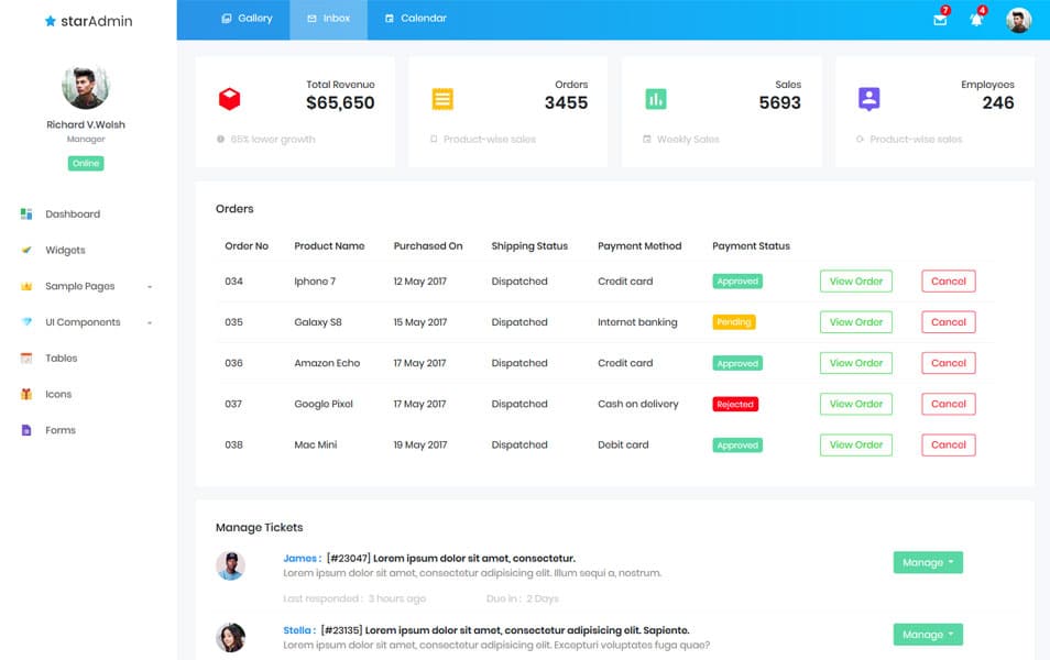 20+ Best Free VueJS Admin Templates 13 Star Admin - Free VueJS Admin Templates