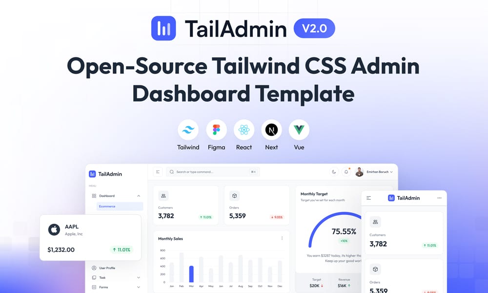 20+ Best Free VueJS Admin Templates 61 Tailwind Vue Admin Dashboard