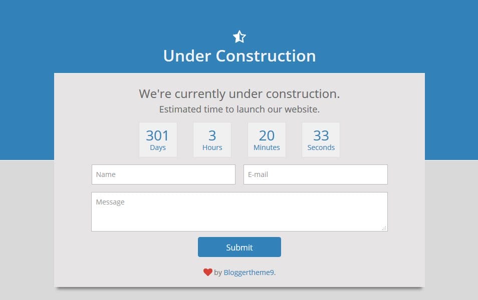 300+ Best Free Responsive Blogger Templates 2025 463 Under Construction Blogger Template