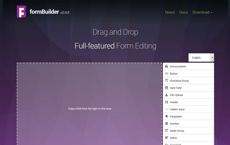 100+ Best Collection of Web Form Builders 36 jQuery formBuilder