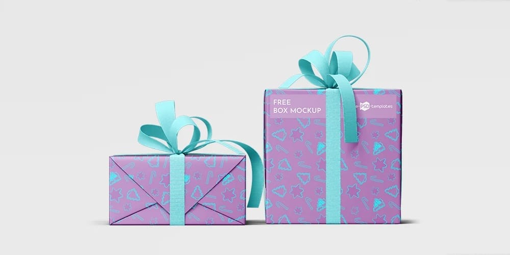 Free Scene Creators and Mockups for Christmas Greetings 19 Box Mockup Template