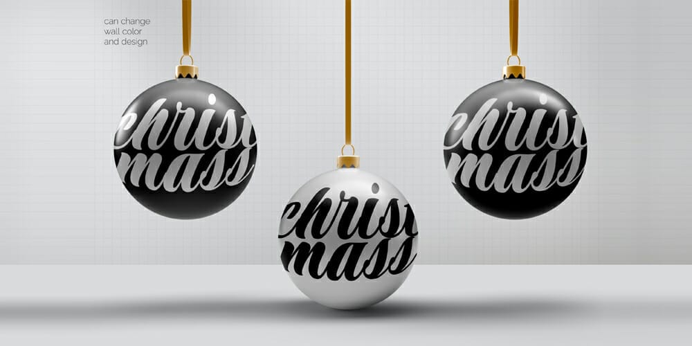 Free Scene Creators and Mockups for Christmas Greetings 26 Christmas Ball Mockup
