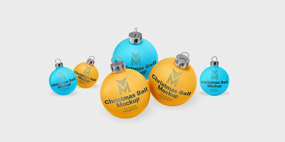 Free Scene Creators and Mockups for Christmas Greetings 85 Christmas Ball Mockups