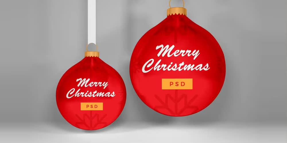 Free Scene Creators and Mockups for Christmas Greetings 84 Christmas Bauble Ball Mockup Template