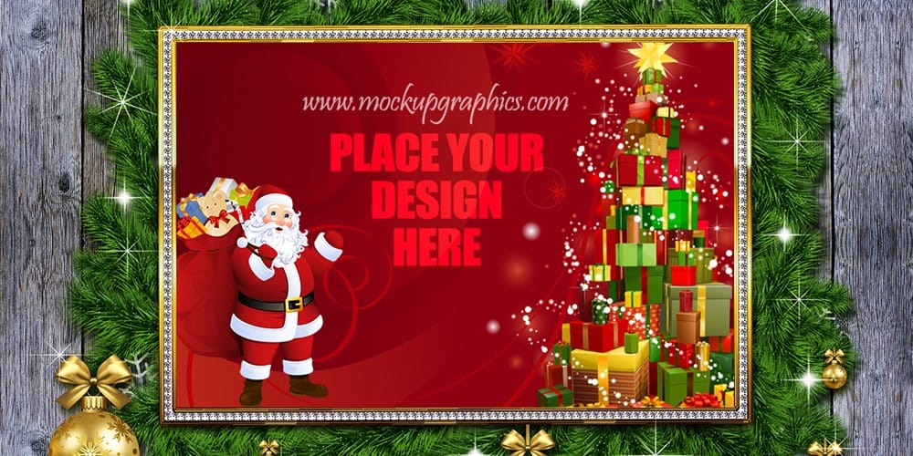 Free Scene Creators and Mockups for Christmas Greetings 42 Christmas Frame Mockup