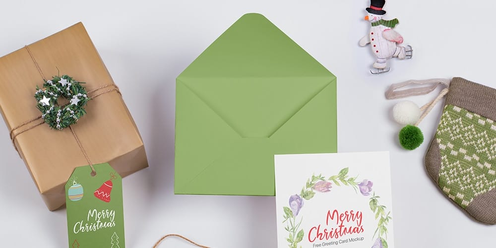 Free Scene Creators and Mockups for Christmas Greetings 87 Christmas Greeting Card Mockup