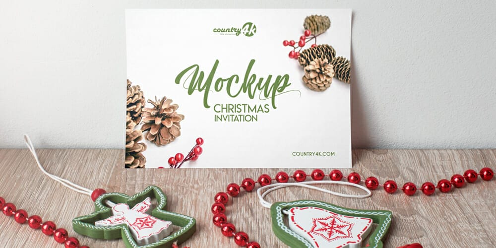 Free Scene Creators and Mockups for Christmas Greetings 107 Christmas Invitation MockUp