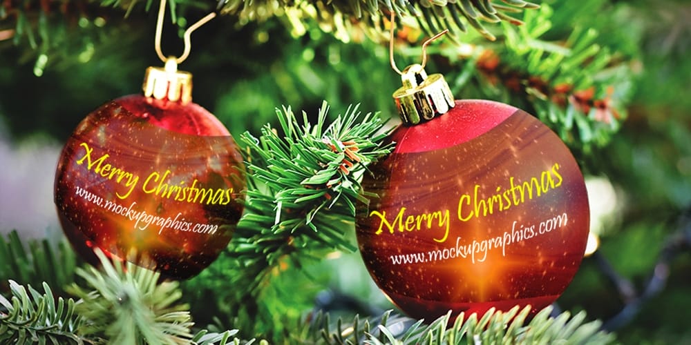 Free Scene Creators and Mockups for Christmas Greetings 17 Christmas Ornament Mockup