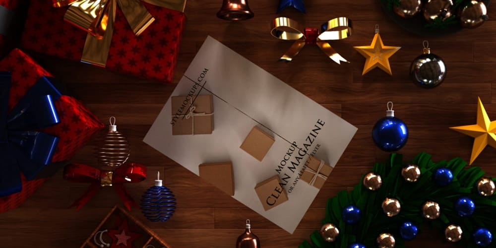 Free Scene Creators and Mockups for Christmas Greetings 5 Christmas Scene Creator Mockup PSD