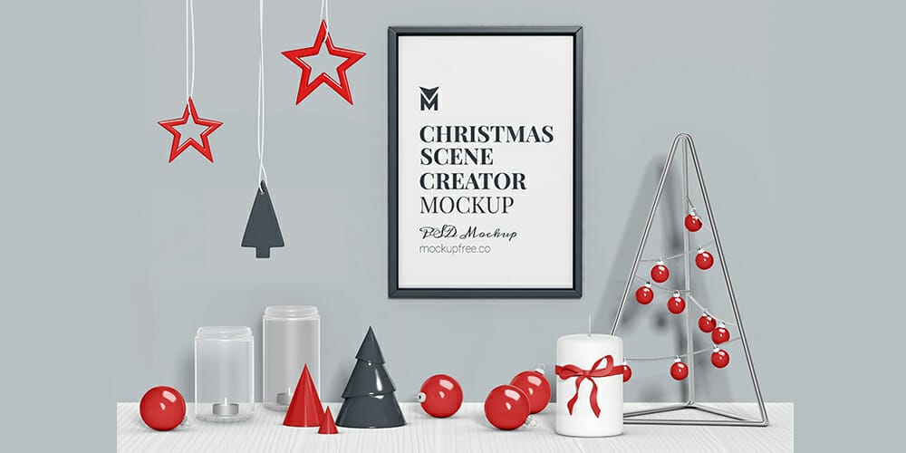 Free Scene Creators and Mockups for Christmas Greetings 2 Christmas Scene Creator Mockup
