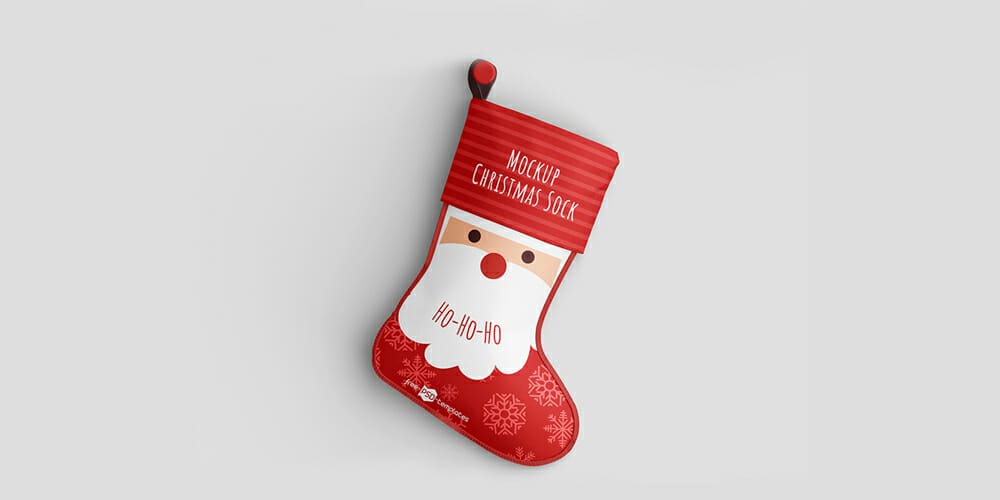 Free Scene Creators and Mockups for Christmas Greetings 21 Christmas Sock Mockup
