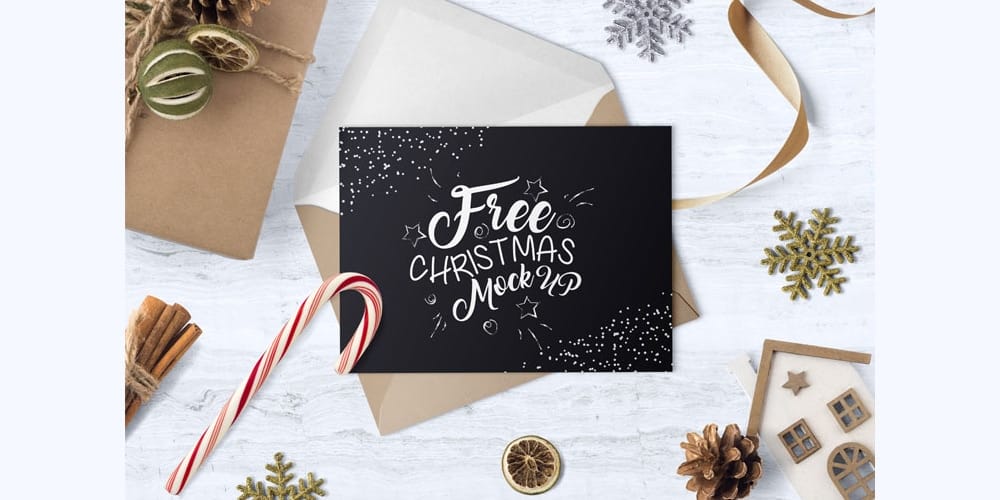 Free Scene Creators and Mockups for Christmas Greetings 47 Christmas Time Mockups