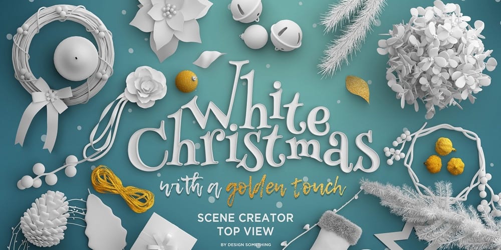 Free Scene Creators and Mockups for Christmas Greetings 4 Christmas Top View Scene Creator