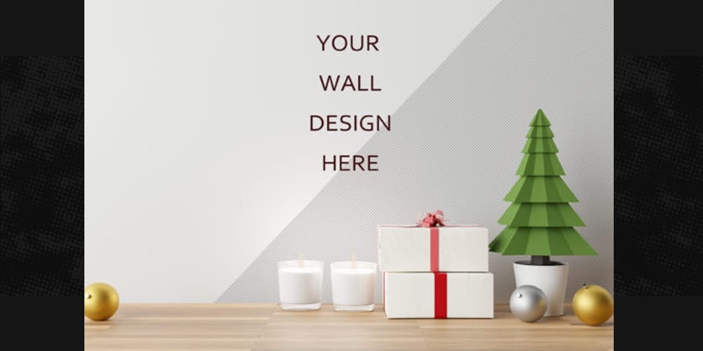 Free Scene Creators and Mockups for Christmas Greetings 81 Christmas Wall Decal Mockup