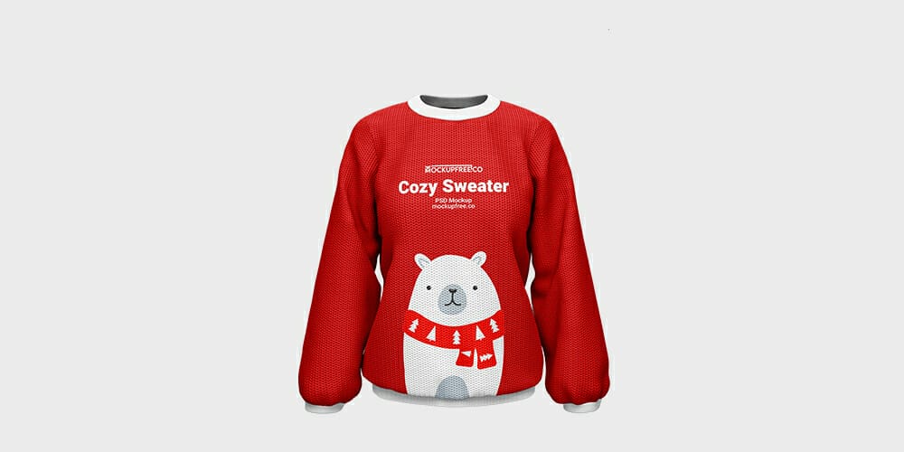 Free Scene Creators and Mockups for Christmas Greetings 28 Cozy Sweater Mockup